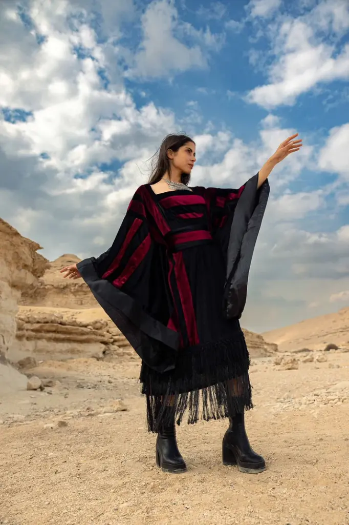 Striped Velvet Fringe Kaftan