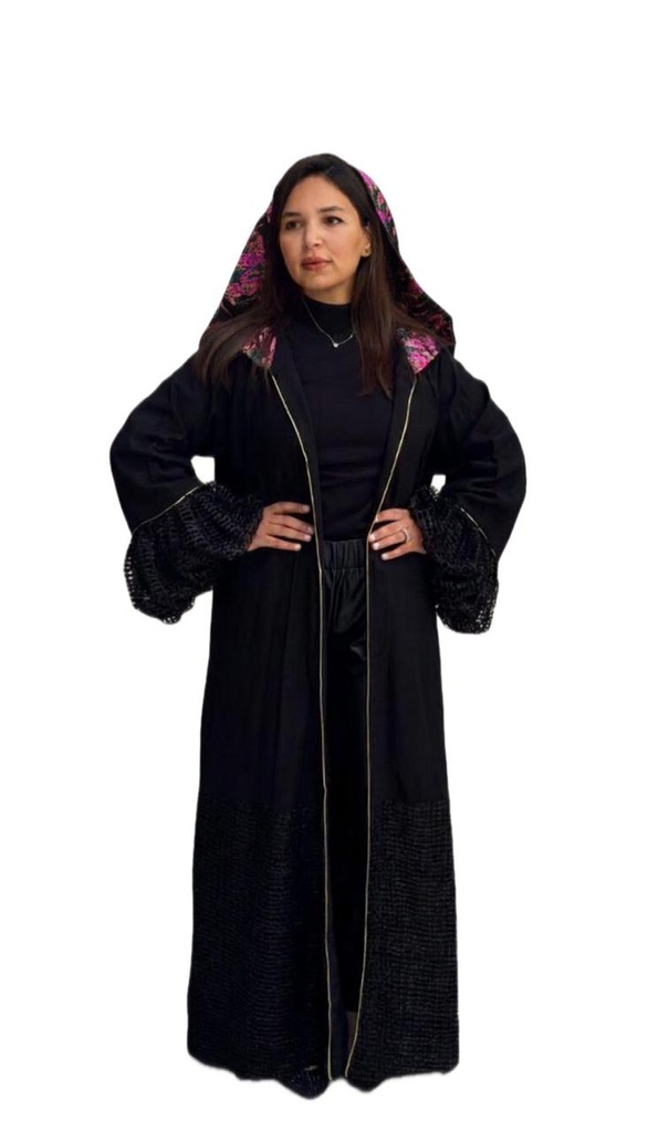 Midnight Gold-Trim Kaftan