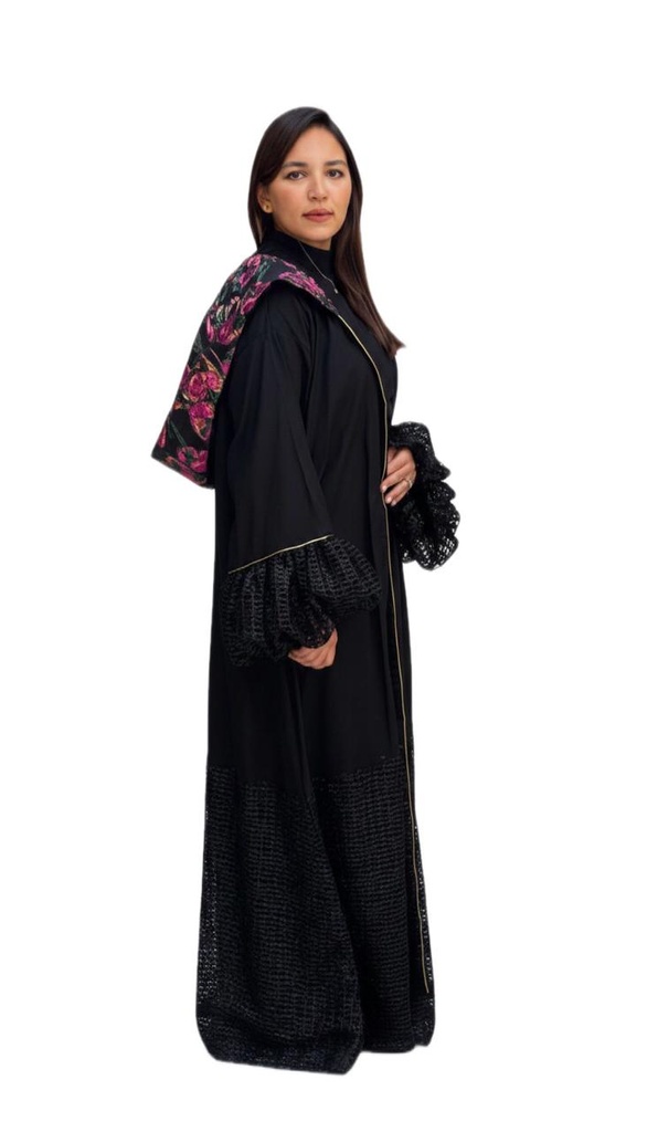 Midnight Gold-Trim Kaftan