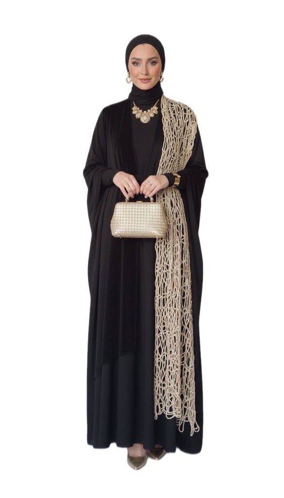 Sheer Lace Panel Kaftan