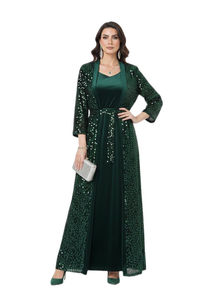 Elegant All-Over Sequin Poncho