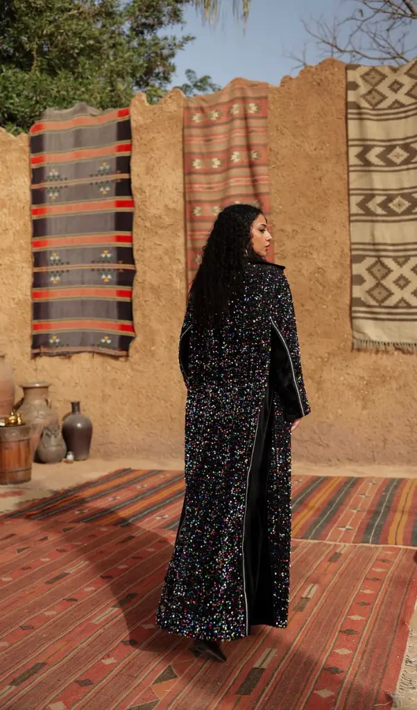 Multicolor Sequin Velvet Kaftan