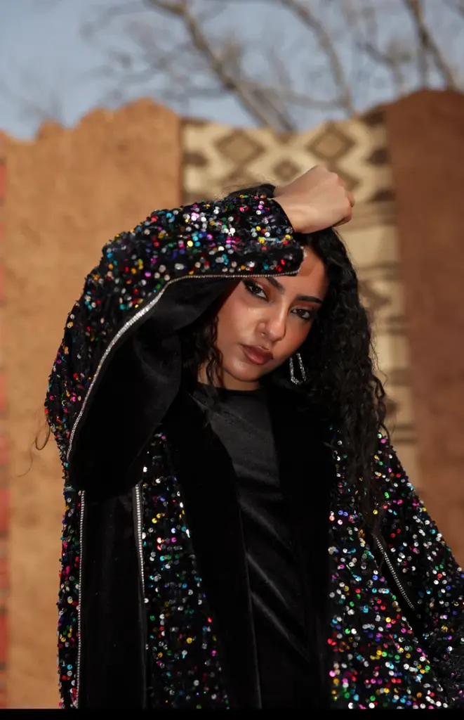 Multicolor Sequin Velvet Kaftan