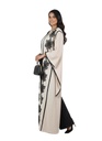 Satin-Striped 3D Floral Kaftan