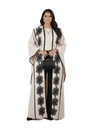 Satin-Striped 3D Floral Kaftan