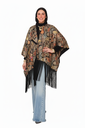 Multi-Color Fringed Poncho