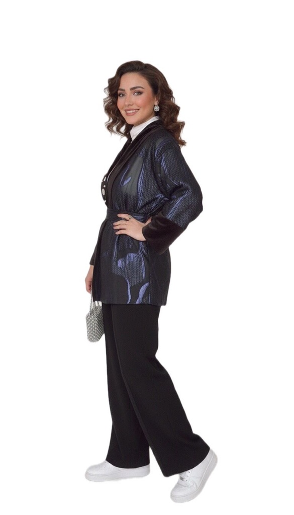Organza Jacket Embellished Pantsuit