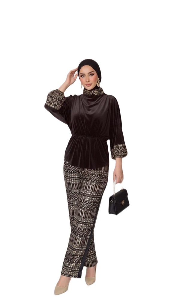 Gold Embroidered Velvet Suit