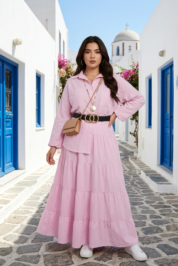 Elegant Casual Wide Skirt Suit