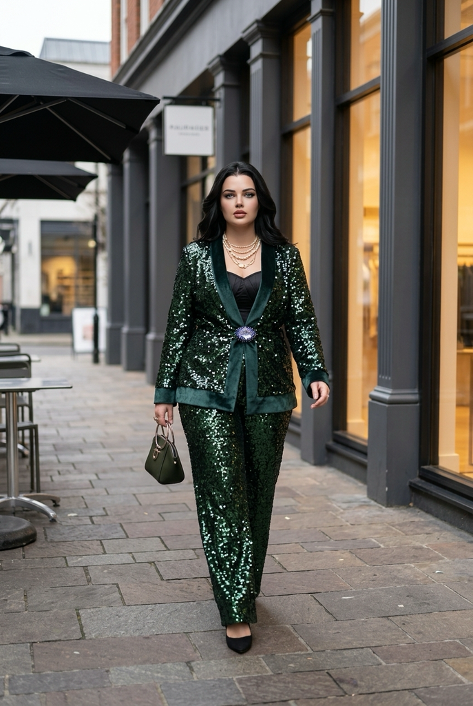 Statement Embellished Sequin Suit