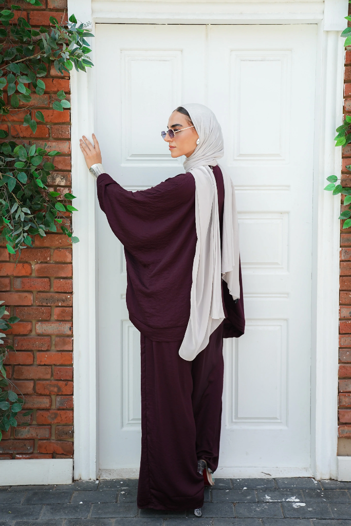 Elegant Berry Flowy Suit