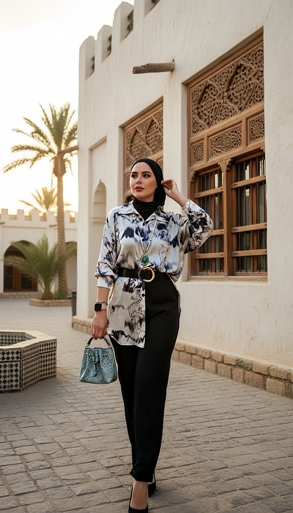 Fluid Art Silky Suit