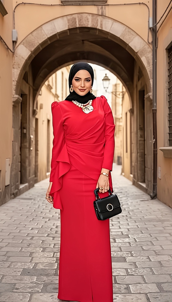 Evening Draped Waist Dress