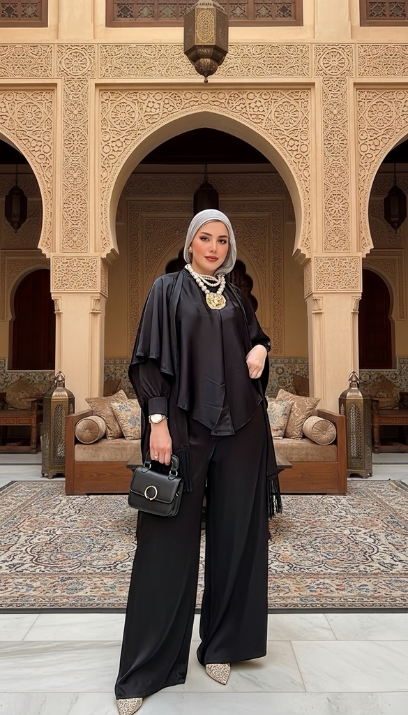 Asymmetrical Layered Satin Set