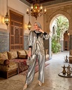 Chic Metallic Statement Jacket Suit