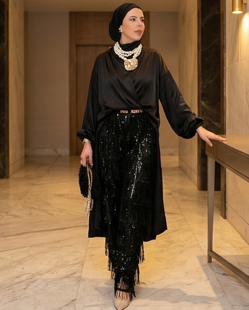 Layered Embroidered Fringe Suit