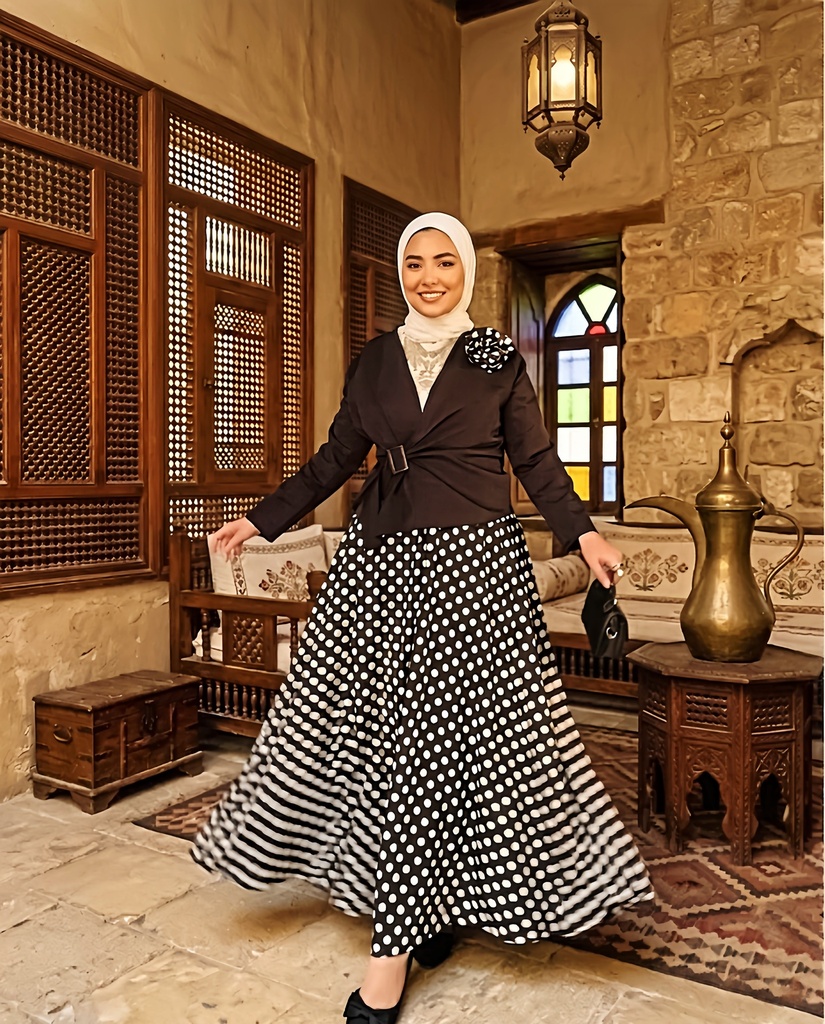 Black Blazer Polka Dot Suit