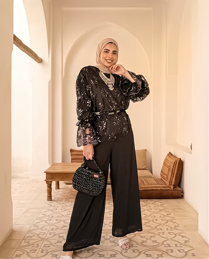 Soft Shimmer Lace Suit