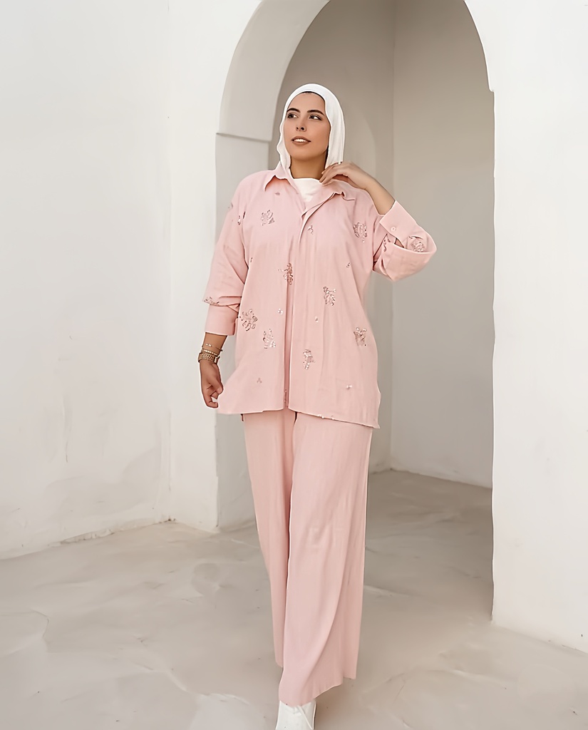 Handmade Embroidered Linen Suit