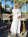 Linen Gold Cutwork Embroidery Dress