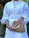 Linen Gold Cutwork Embroidery Dress