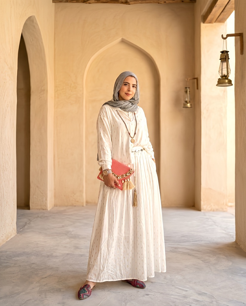 Linen Gold Circle Skirt Suit