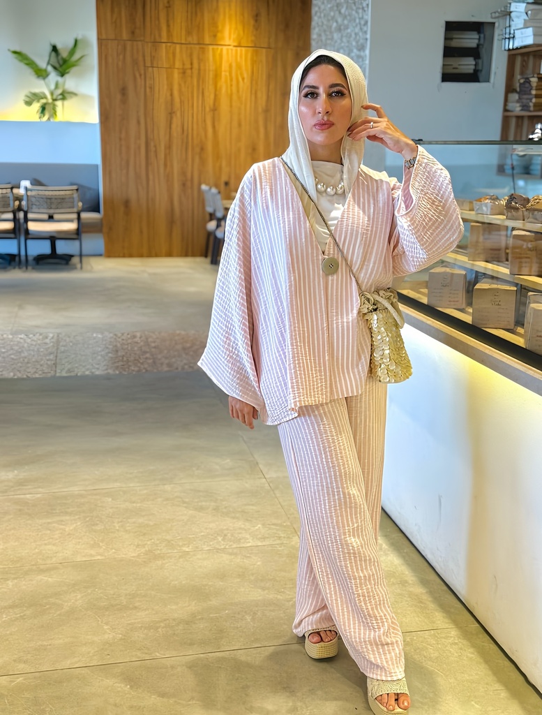 Casual Striped Shirt Suit