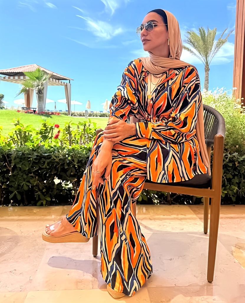 Colorful Summer Tie Waist Suit