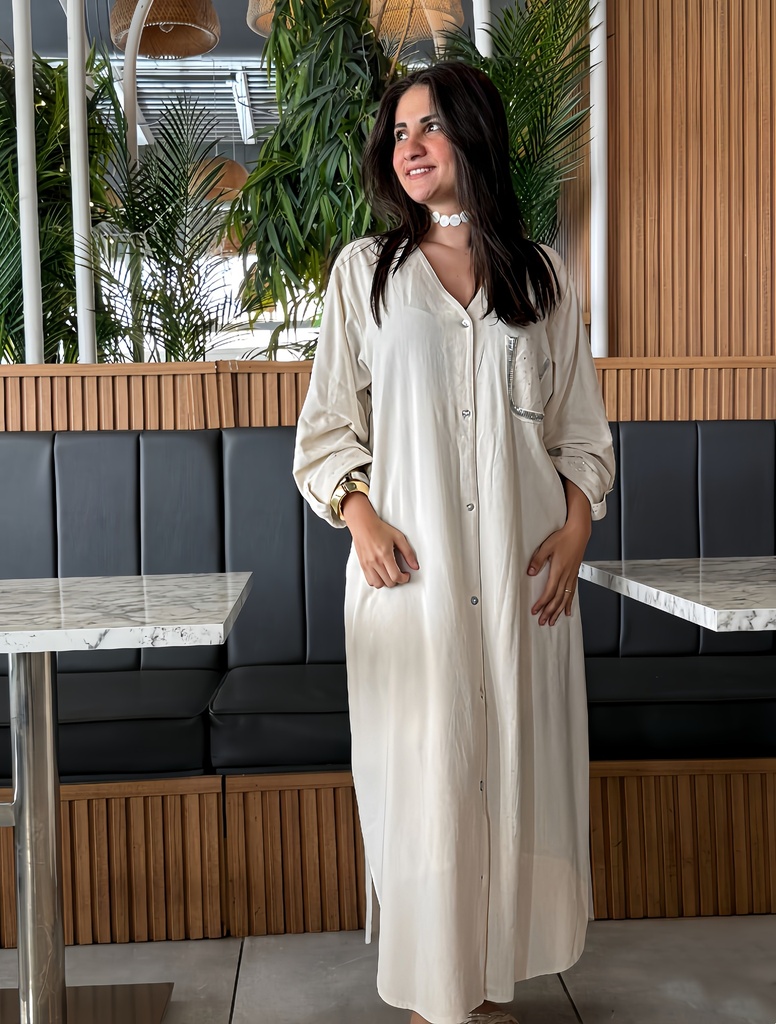 Casual Linen Buttoned Dress
