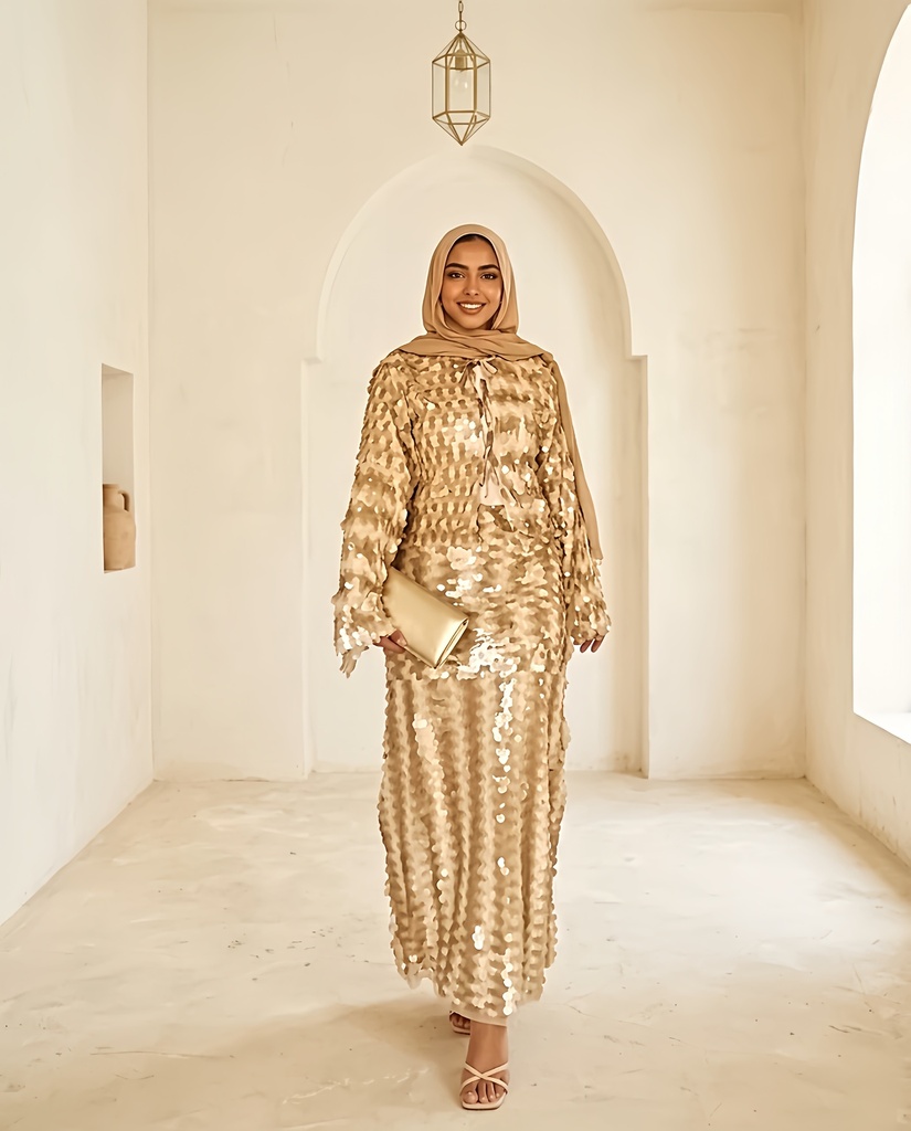 Sequin Fish Scale Skirt Suit