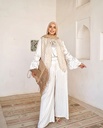 Thread Embroidered Vest Striped Set