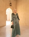 Waist Tie Striped Satin Suit