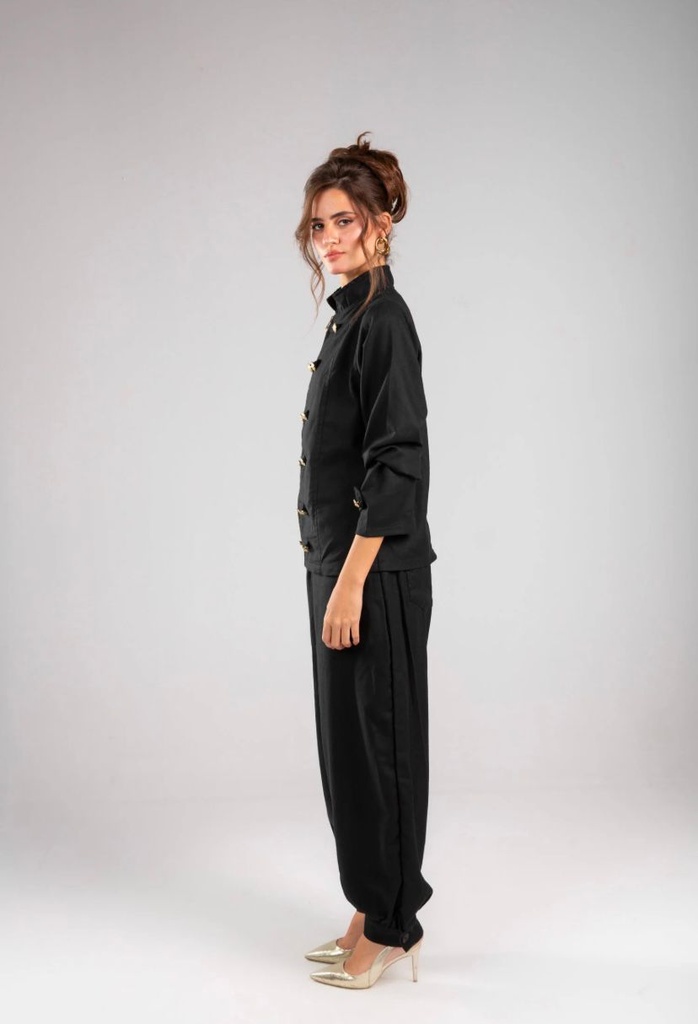 Military Button Zipper Suit