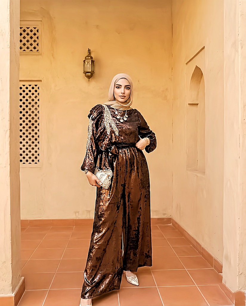 Embroidered Shimmer Jumpsuit