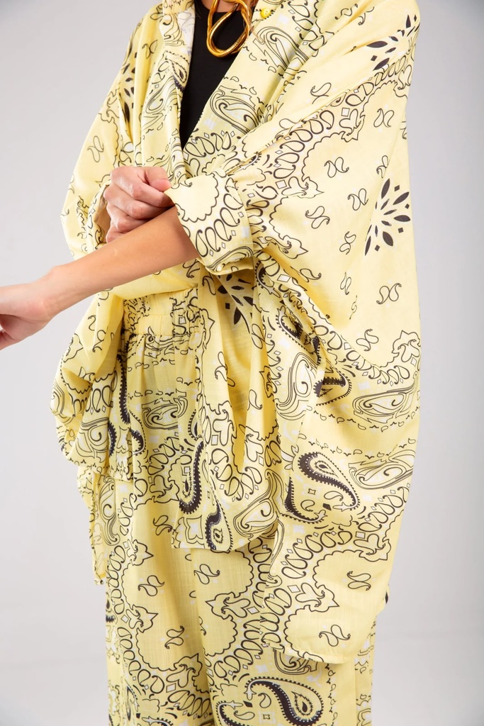 Abstract Print Buttoned Suit