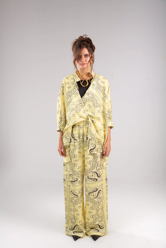 Abstract Print Buttoned Suit