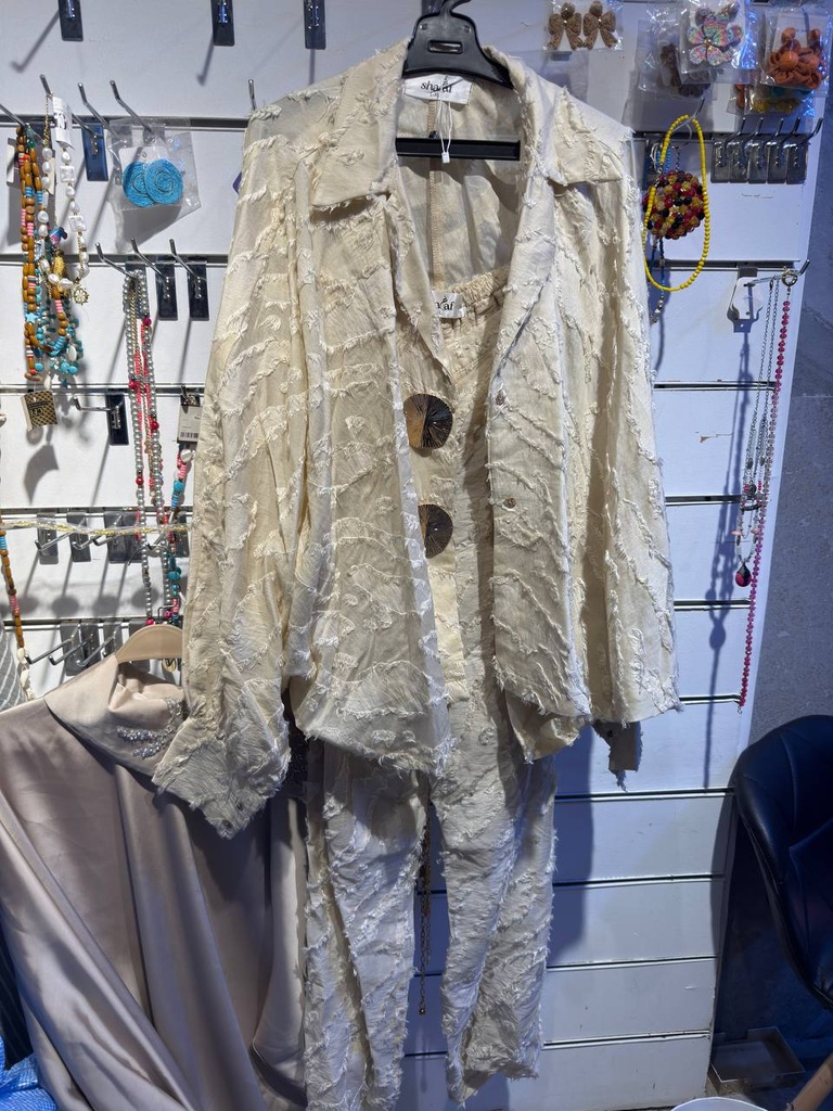 Casual Brooch Tweed Suit