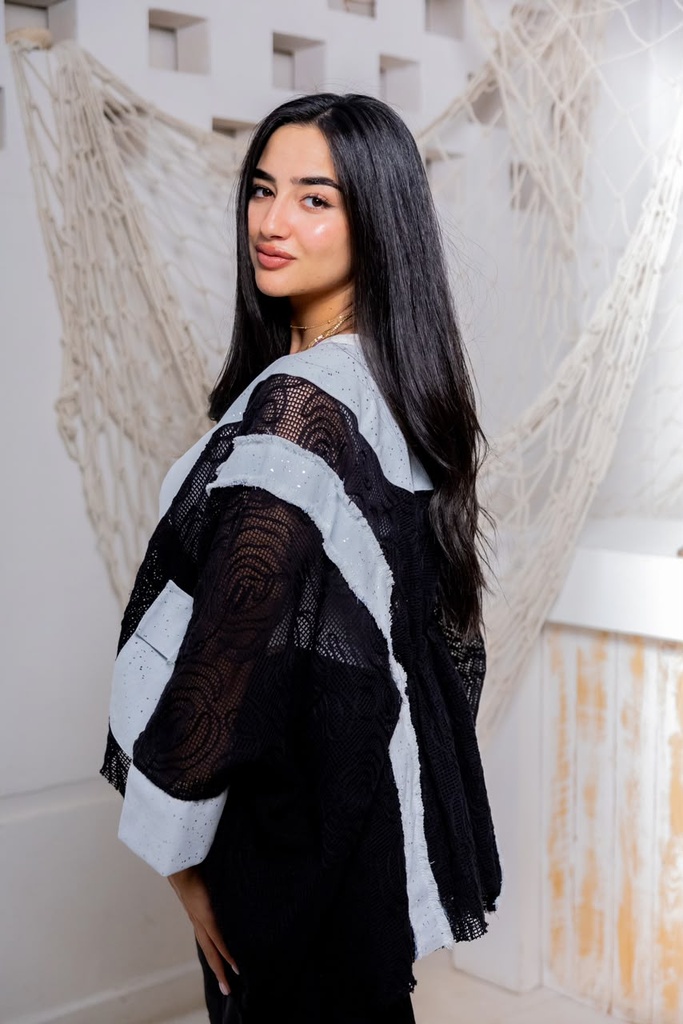 Contrast Trim Kimono