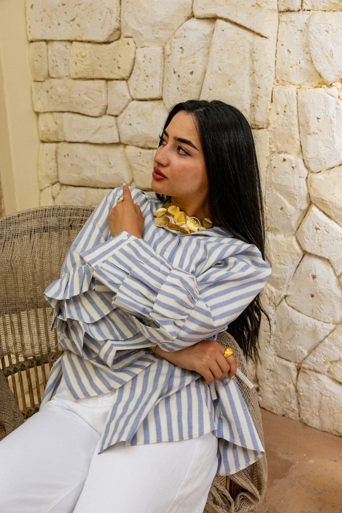 Striped Ruffle Shirt