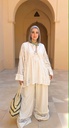 Embroidered Mesh Layered Suit