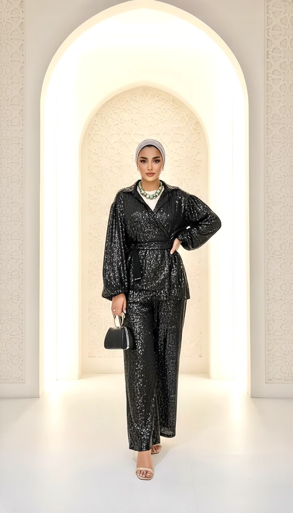 Rhinestone Fringe Disco Shimmer Suit