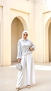 Fully Embroidered Poncho Satin Pants Suit