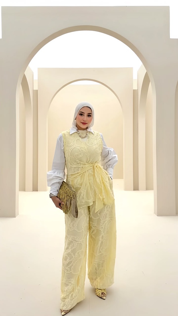 Textured Mesh Waist Tie Suit