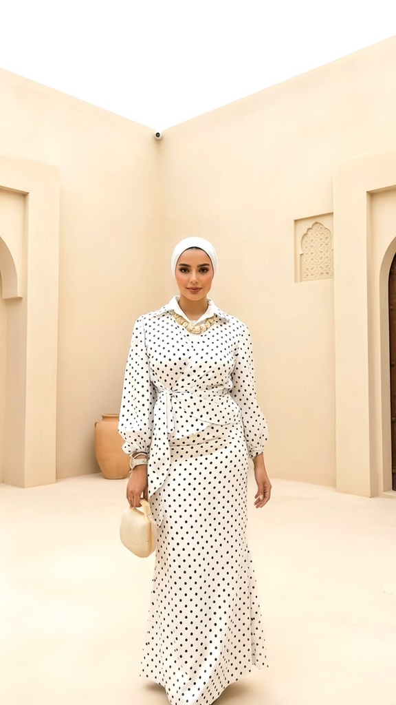 Polka Dot Skirt Suit