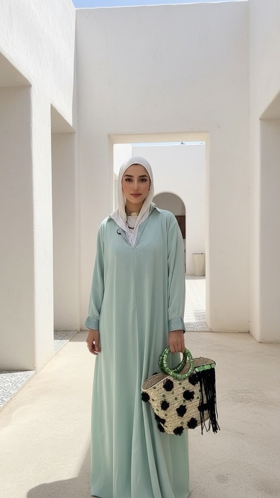 Gold Striped Cotton Abaya