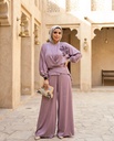 Embroidered Wrap Satin Suit