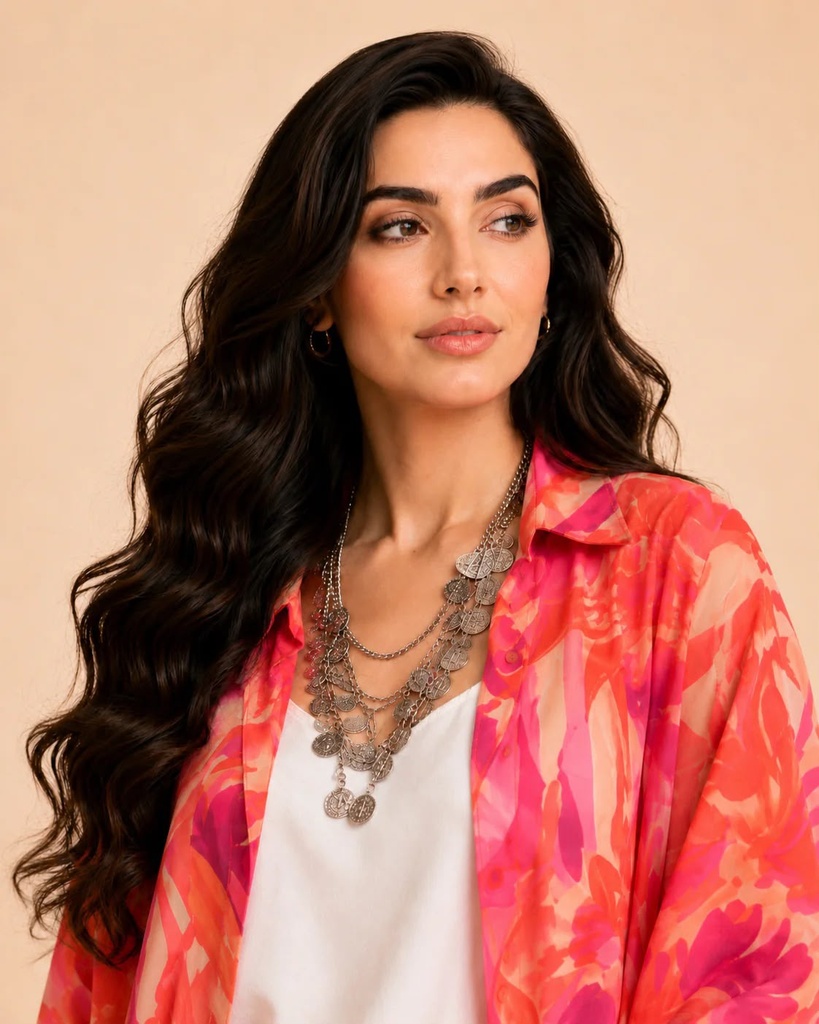 Leaf Print Long Shirt