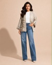Embroidered linen cardigan