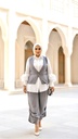 Linen Button Detail Vest Suit