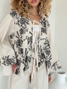 Thread Embroidered Belted Suit
